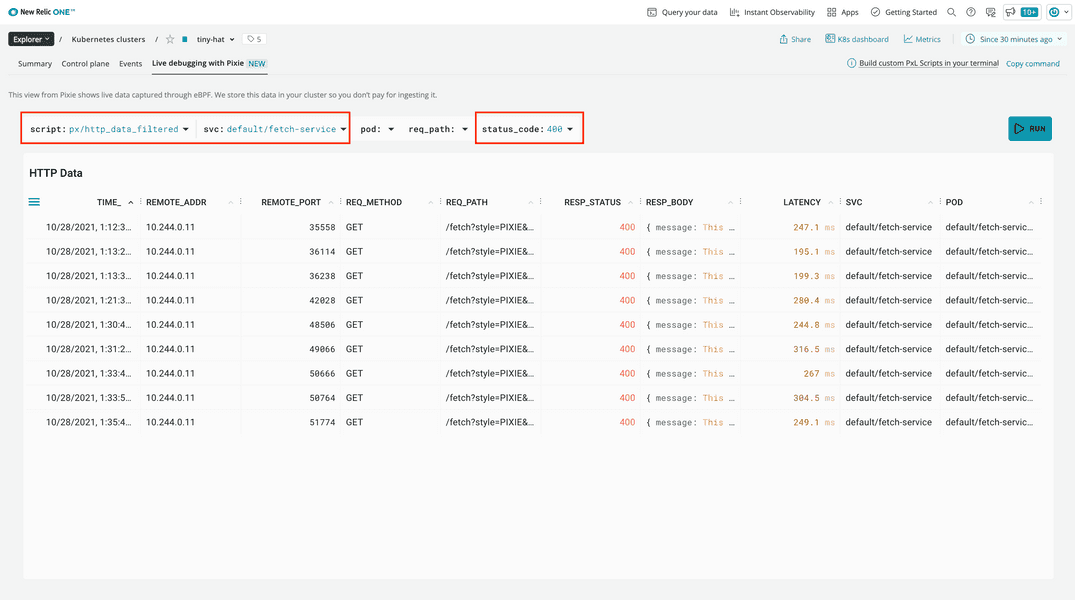 400 responses in the fetch service